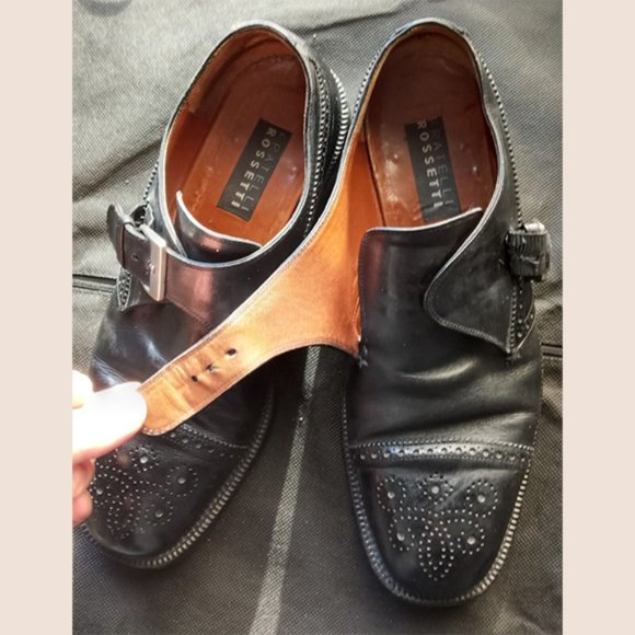 FRATELLI ROSSETTI - Black monk strap oxford shoes - Sz 10D - Picture 8 of 12